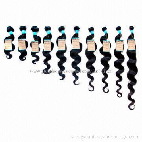 100% Virgin Brazilian Human Hair Weave, Unprocessed, 3-pack Bundle, Black Color